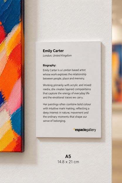 Artist Biography Printing on Foamboard | A4 Sheet | FREEFORM Exhibition