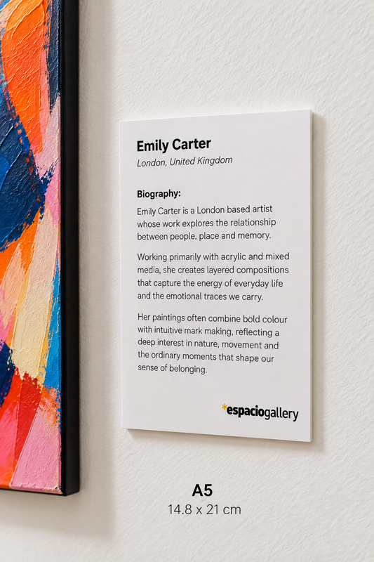 Artist Biography Printing on Foamboard | A4 Sheet | FRAGMENTS & FORMS Exhibition