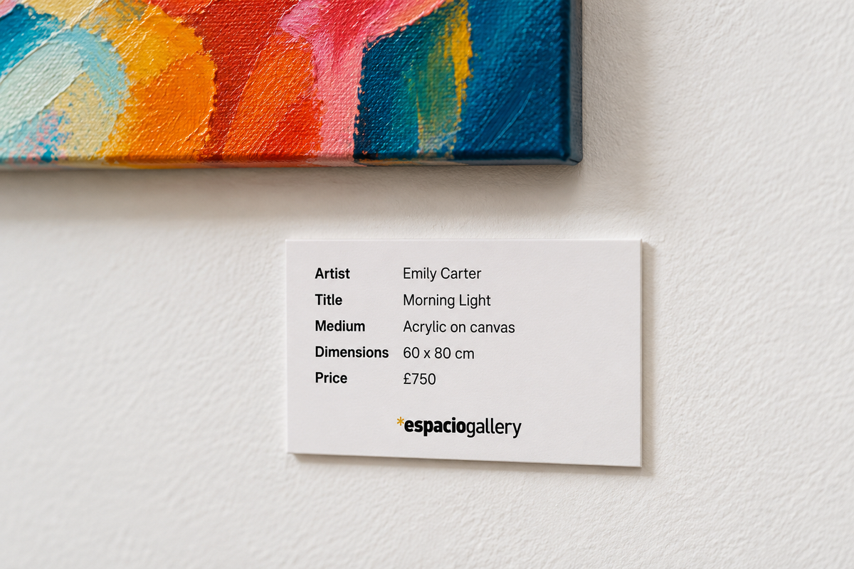 Artwork Label Printing on Foamboard | FREEFORM Art Exhibition