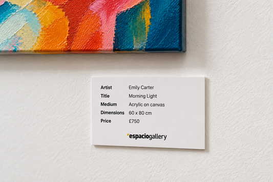 Artwork Label Printing on Foamboard | FRAGMENTS & FORMS Art Exhibition
