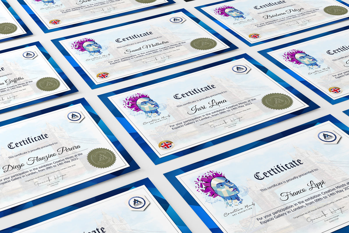 Participation Certificate Print Service | FREEFORM Art Exhibition