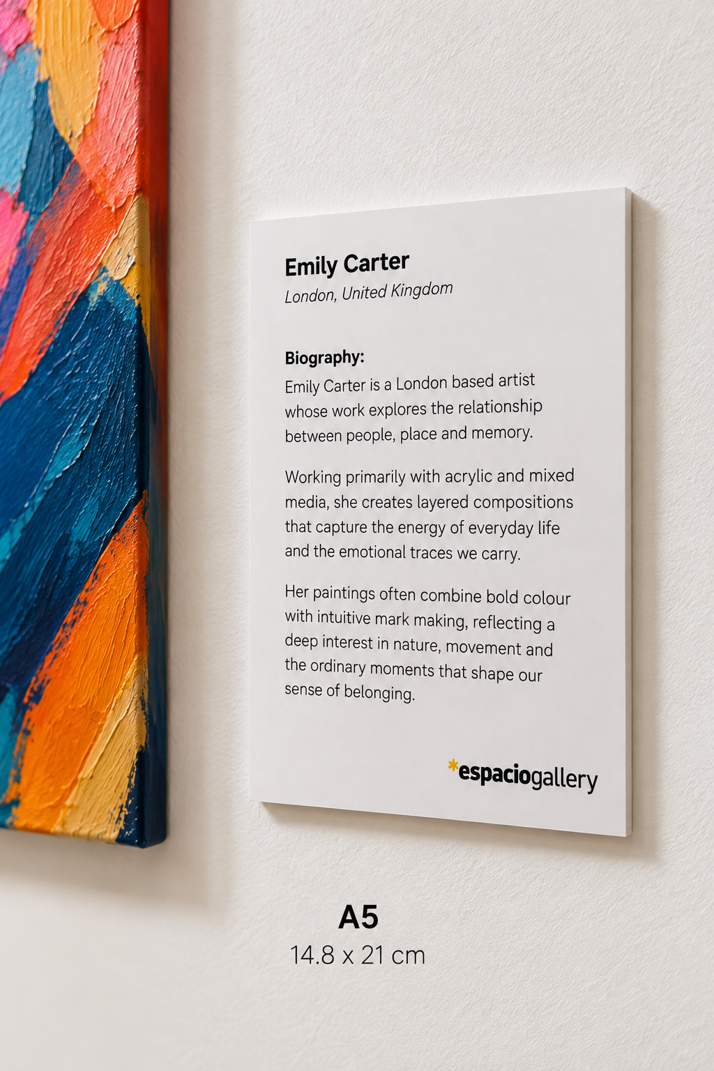 Artist Biography Printing on Foamboard | A4 Sheet | FREEFORM Exhibition